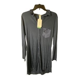 Harno Women's XS Grand Central Boyfriend Sleepshirt Nightie Deep Navy Blue New
